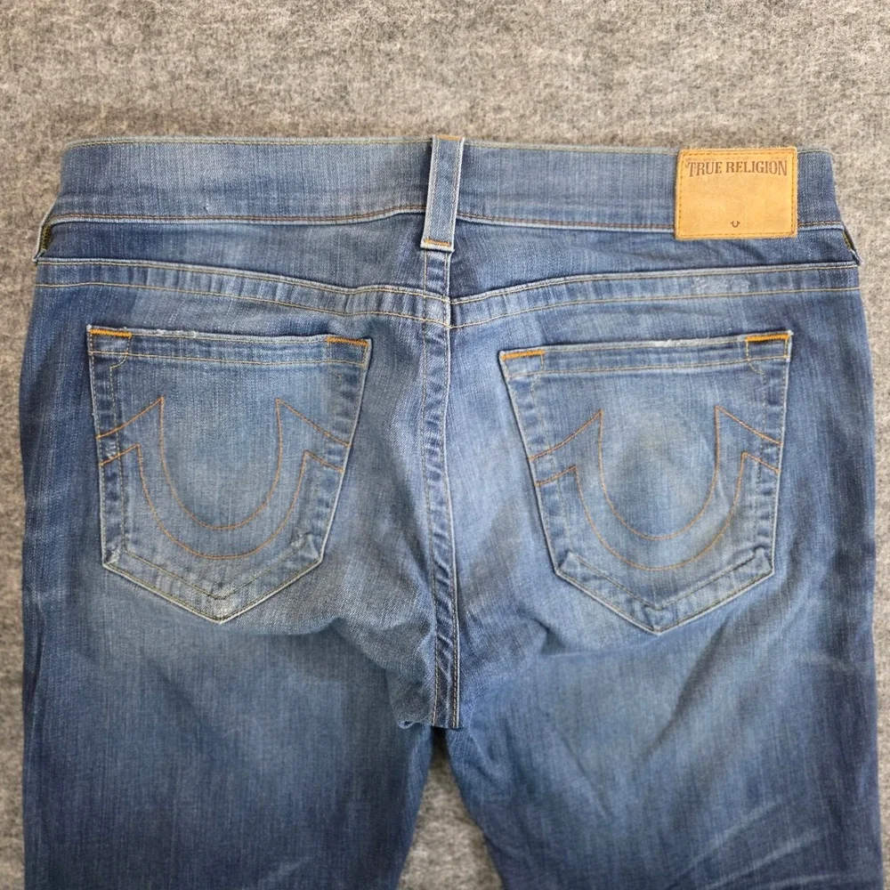True‎ Religion Rocco Jeans Mens 36X33 Blue Denim Relaxed Skinny Button Fly USA